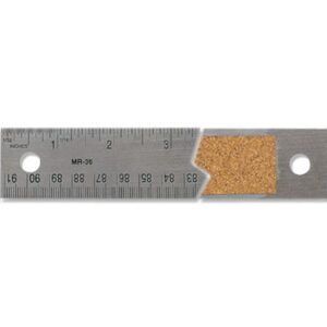Alumicolor Stainless Steel Cork Backed Rulers - Silver 36 in