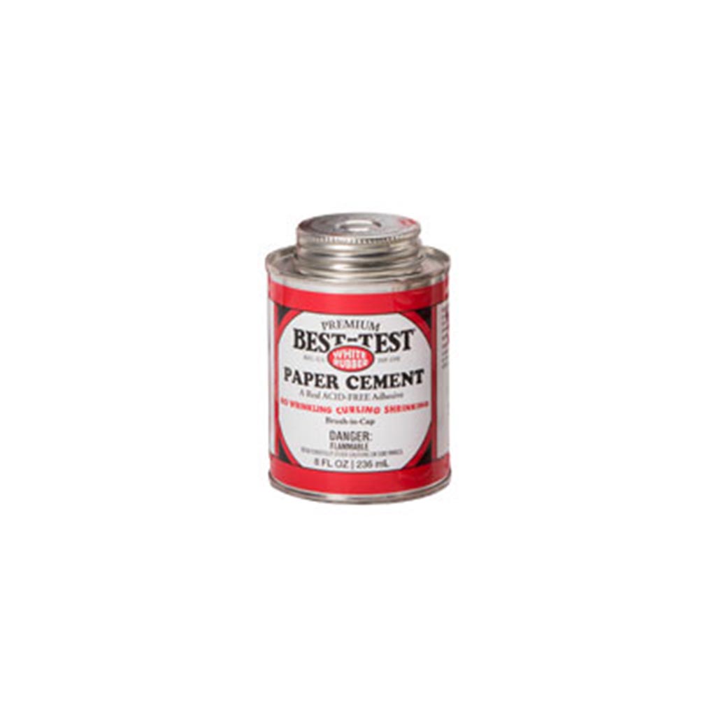 Best-Test Rubber Cement - 8 oz, Glass Jar with Brush - 089665001508
