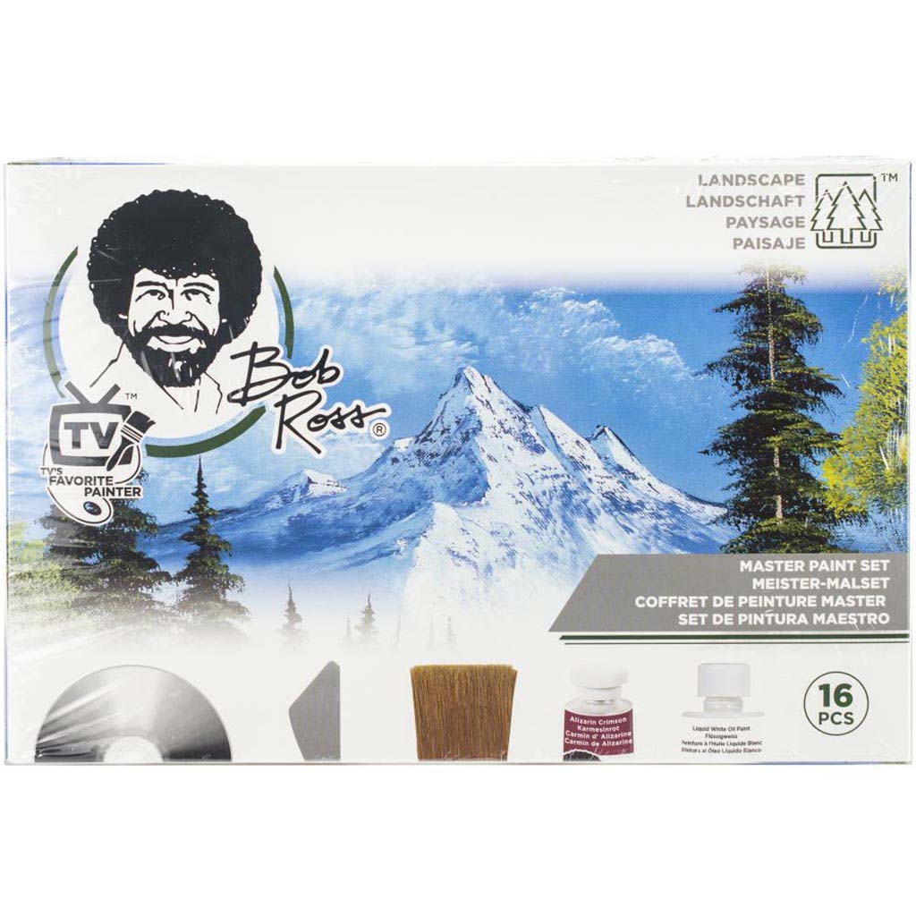 BOB ROSS MASTER SET ALL NEW WITH PAINT, KNIFE, BRUSHES AND DVD Boxed 0 ships