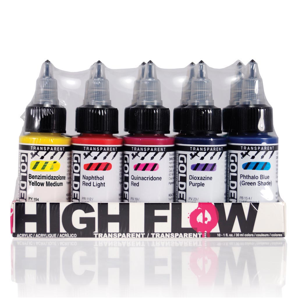 High Flow Acrylic 30ml - Set 10 Colors - Purchase online from our