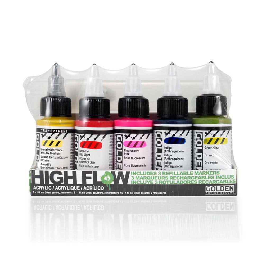 Golden High Flow: Airbrush Set (6 x 30ml) - Everything Airbrush