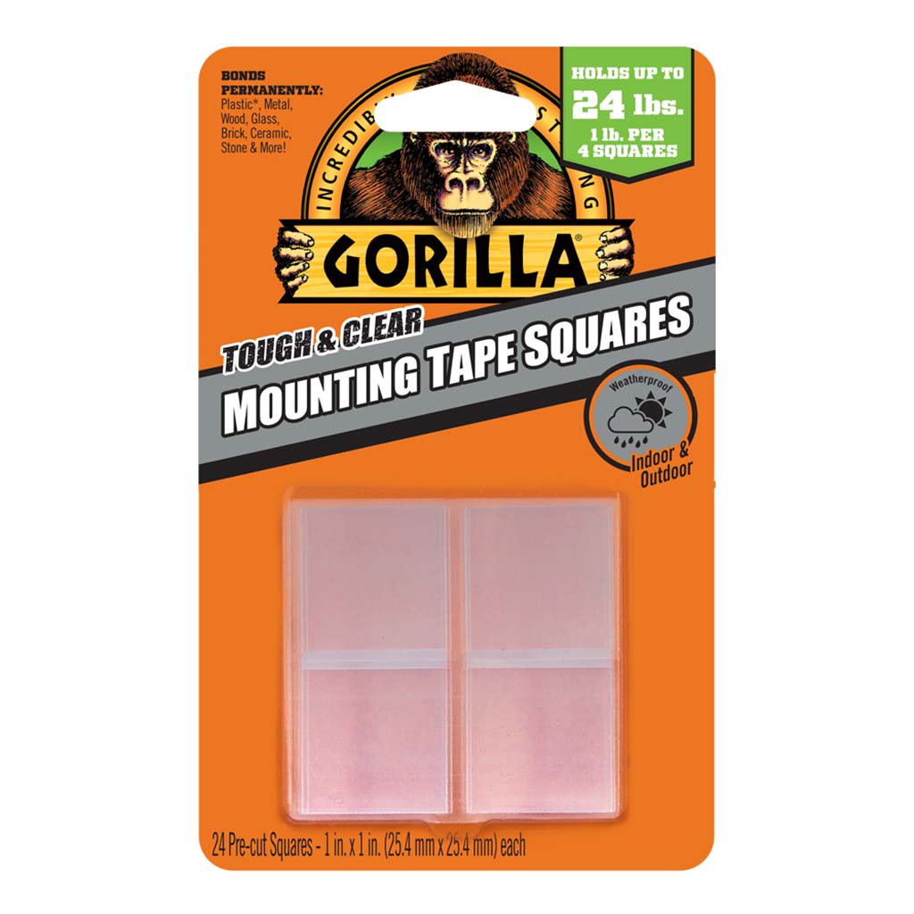 Gorilla Glue Tough/Clear Mounting Squares - Double-sided, Long