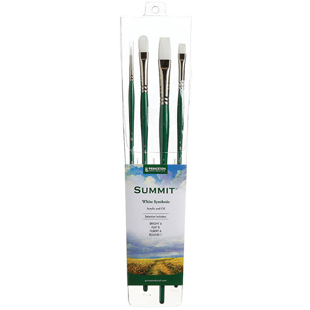 Princeton Summit White Synthetic Paint Brush for Acrylic and Oil, Series  6100, Flat, 2