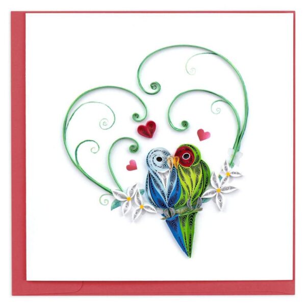 Quilled Love Birds Card