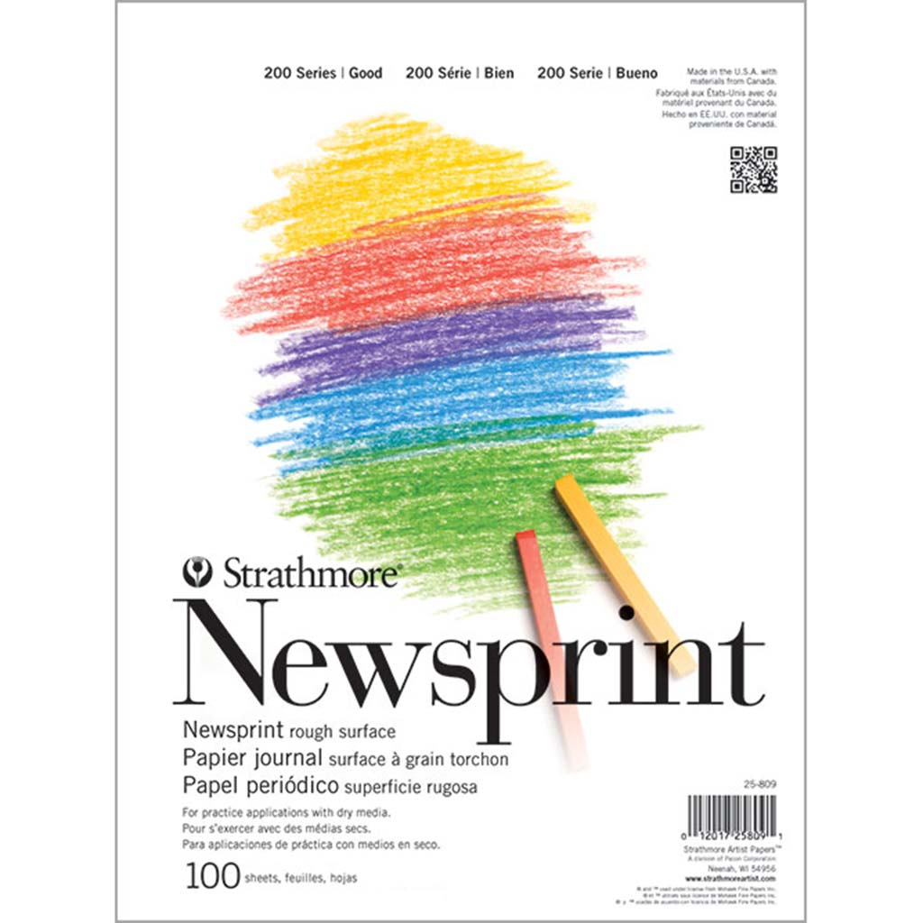 Strathmore Newsprint Paper Pad, 300 Series, Smooth, 18 x 24, 50-Sheets 