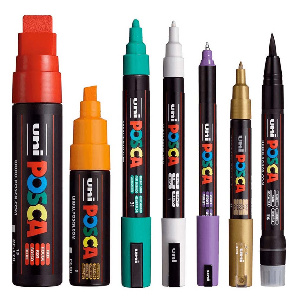 POSCA Acrylic Paint Marker PC-1MR Ultra-Fine Gold - Wet Paint Artists'  Materials and Framing