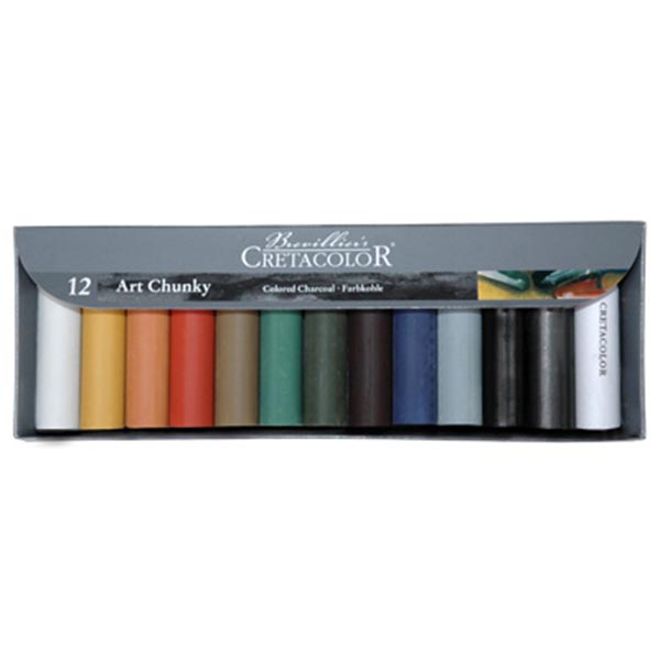 Cretacolor Compressed Charcoal Hard Sticks, Box of 12