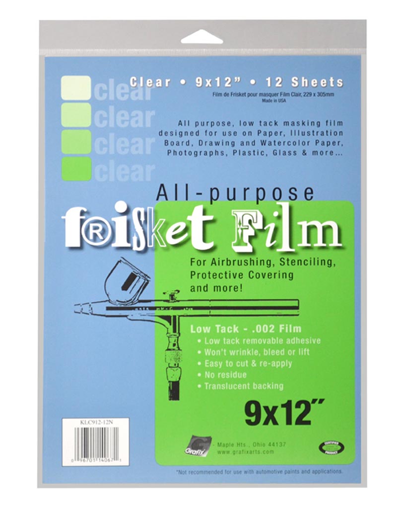 Grafix All Purpose Low Tack Frisket Film SSelf-Adhering Removeable Adhesive  Sheets, for Airbrushing, Retouching, Stencils, Rubber Stamping
