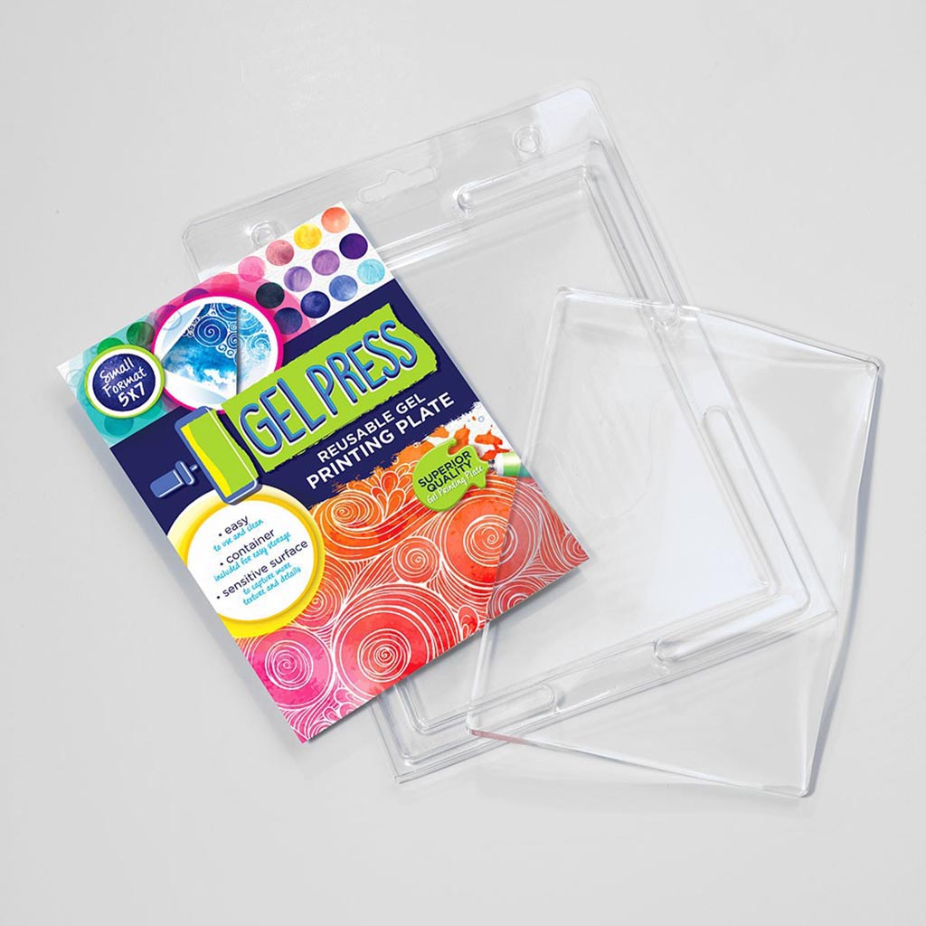Gel Press Reusable Gel Printing Plate 3pk Hex/Oval/Rectangle Set Assorted  Sizes