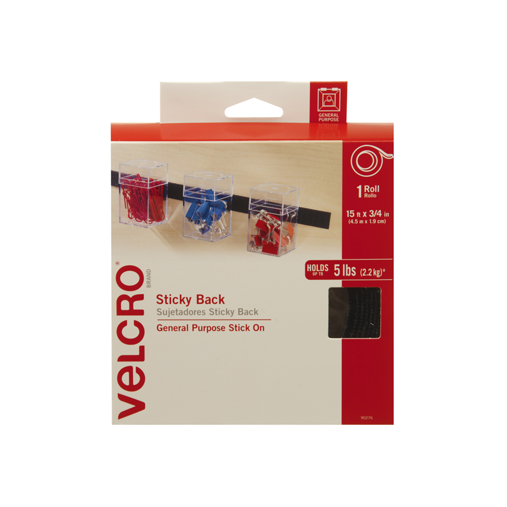VELCRO Brand - ONE-WRAP Roll, Double-Sided, Self Gripping Multi-Purpose  Hook and Loop Tape, Reusable, 12' x 3/4 Roll - Black