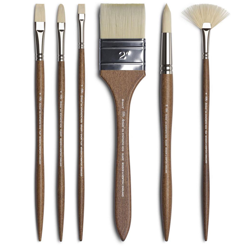 Handmade Oil Paint Brush, Boar Bristle Fan Brush, Long Wooden Handle 
